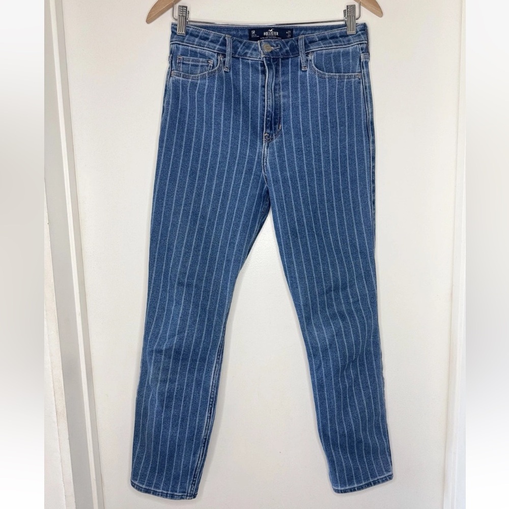 Hollister Ultra High Rise Skinny Ankle Striped Denim Jeans 5 27 Womens Stretch